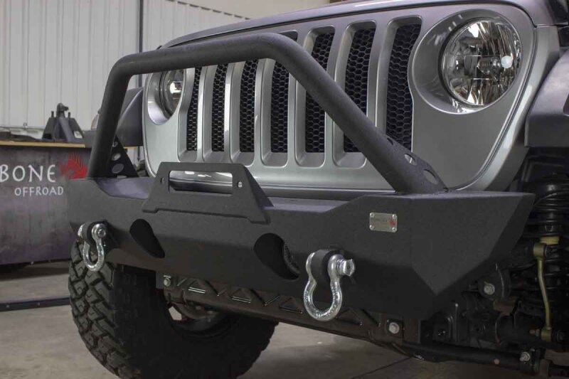 Jeep Gladiator JT Front Bumper - Fishbone Offroad - Mako Front - Black textured powder coat - `20-`27